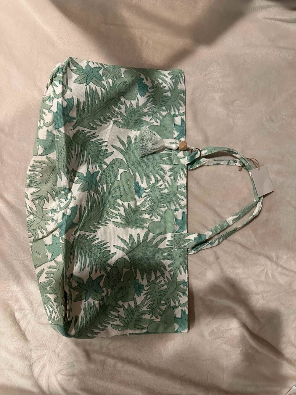 Seabird Society The Motherload Tote Bag Green Palm Beach Tropical Canvas XL